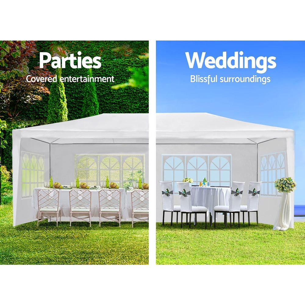 Hommoo 10x30 Wedding Party Canopy Tent Outdoor Gazebo with 5 Removable Sidewalls Image 2