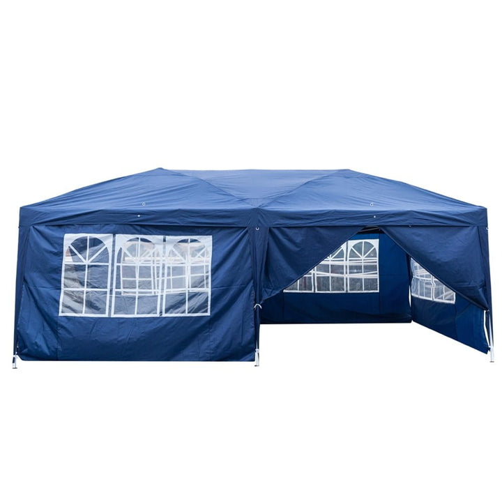 Hommoo 10x20 Outdoor Tent Canopy, Four Windows Practical Waterproof Folding Tent, Blue Image 7