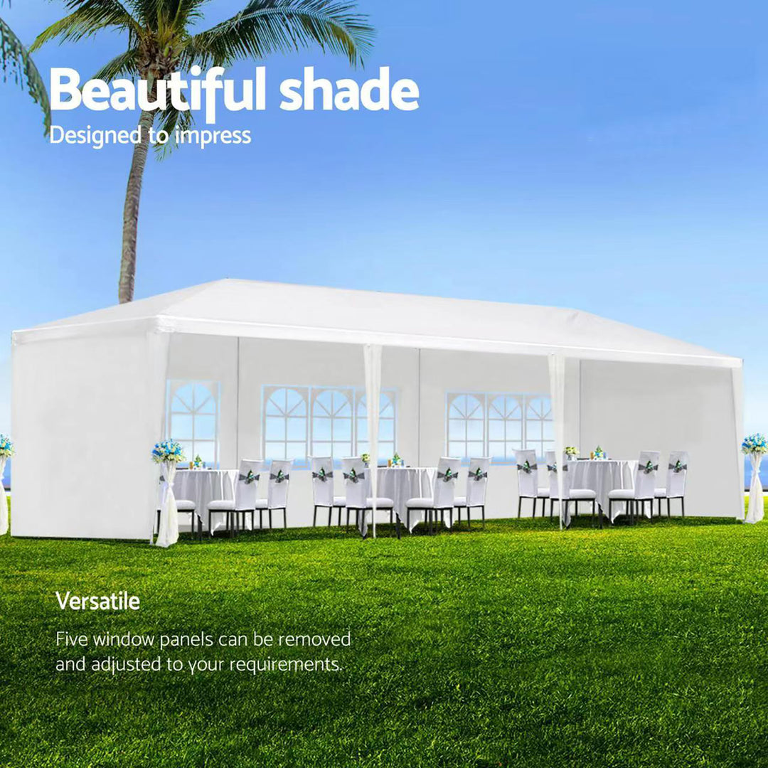 Hommoo 10x30 Wedding Party Canopy Tent Outdoor Gazebo with 5 Removable Sidewalls Image 7