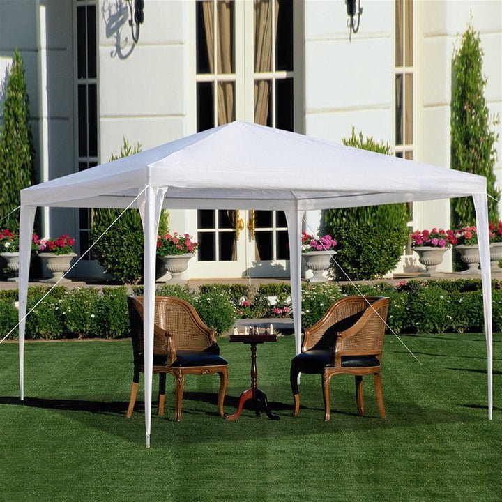 10x10ft Canopy Tent, 210D Waterproof Portable Canopy Shelter for Garden Patio White Image 1