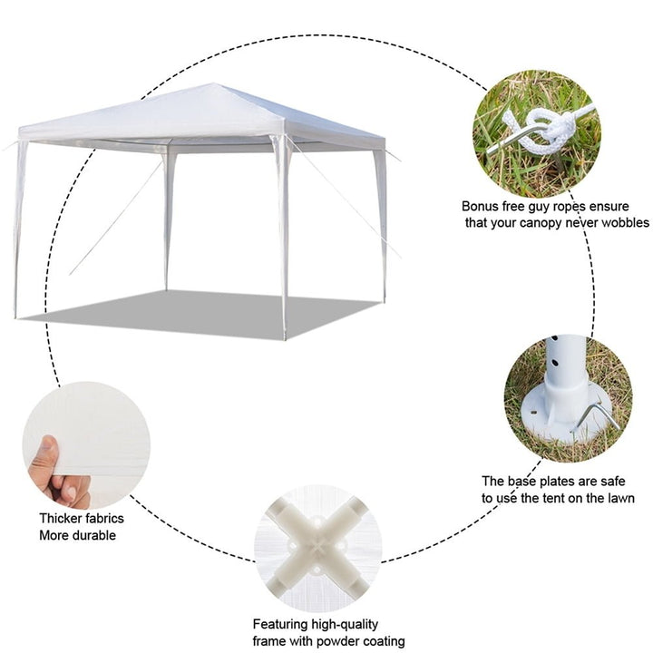 10x10ft Canopy Tent, 210D Waterproof Portable Canopy Shelter for Garden Patio White Image 5