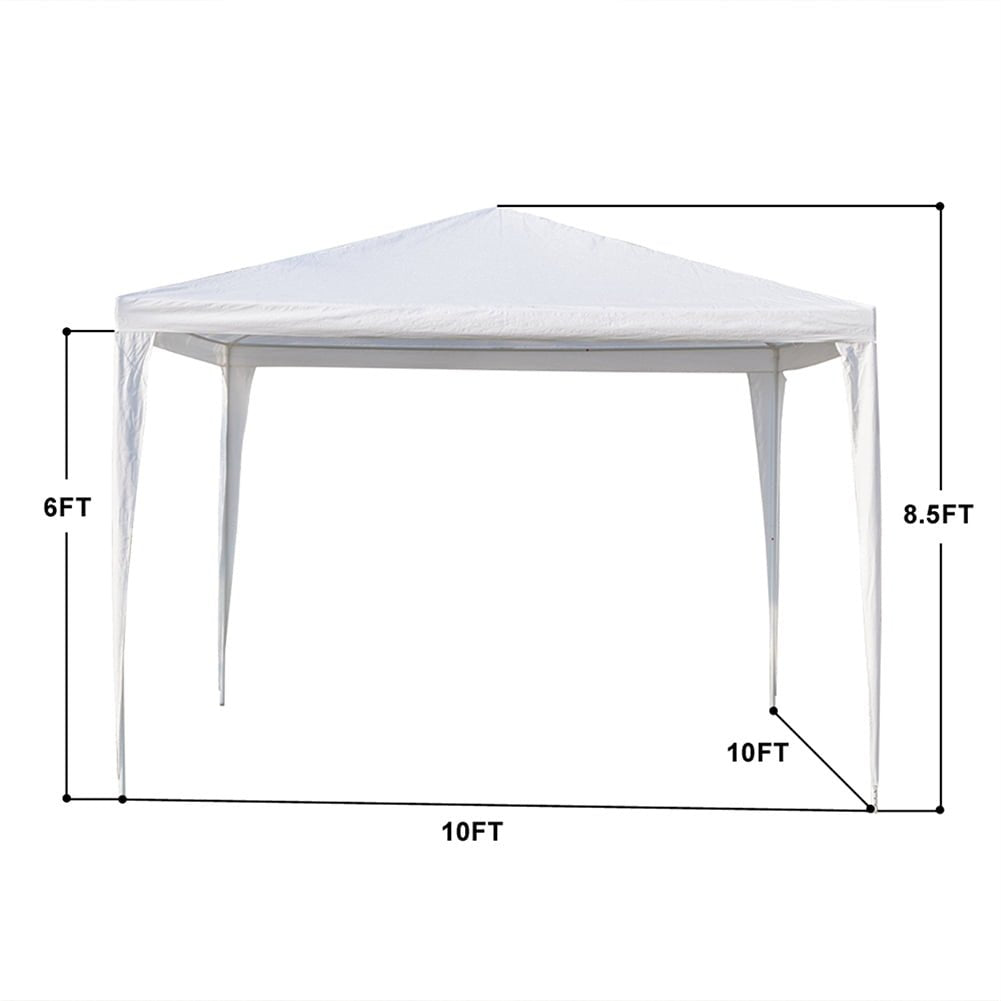 10x10ft Canopy Tent, 210D Waterproof Portable Canopy Shelter for Garden Patio White Image 6