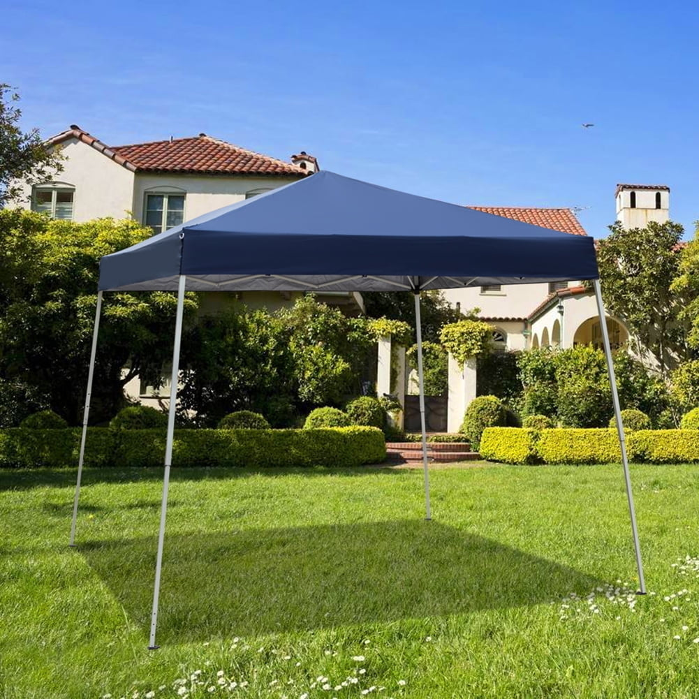 Outdoor Pop up Canopy 10x10 Tent, Patio Portable Commercial Canopies Shelter Heavy Duty Legs Folding Shed Blue Image 4