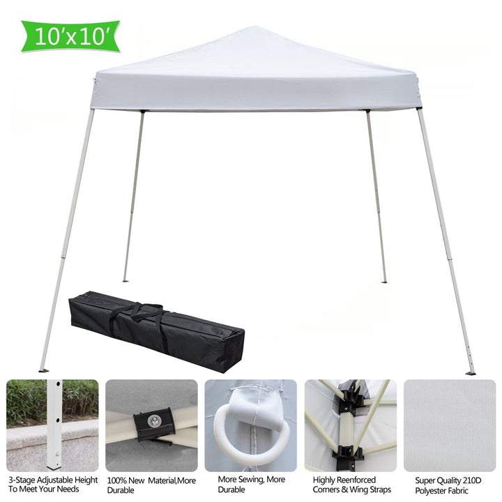 Hommoo 9.8 x 9.8 Wedding Party Tent Gazebo Canopy with Carry Bag for Outdoor Event Beach White Image 1