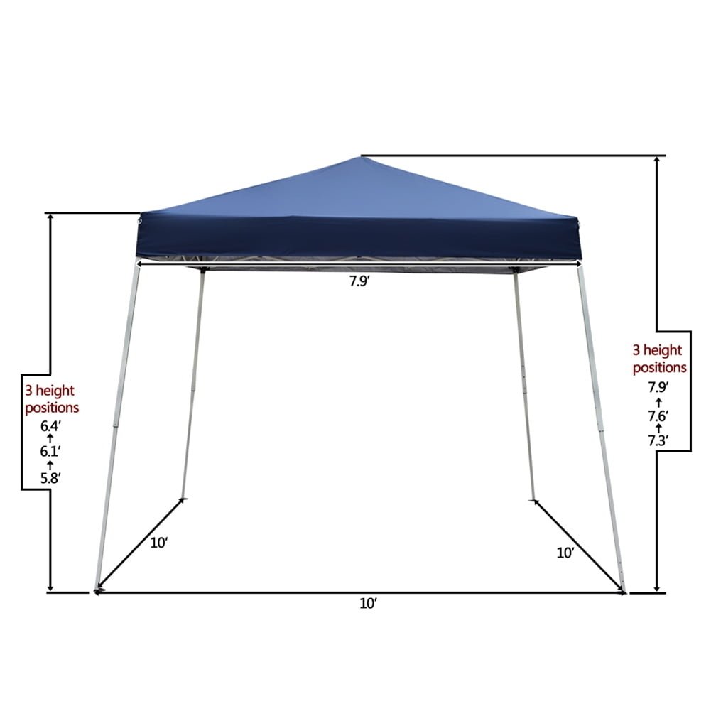 Outdoor Pop up Canopy 10x10 Tent, Patio Portable Commercial Canopies Shelter Heavy Duty Legs Folding Shed Blue Image 7