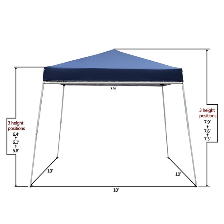 Outdoor Pop up Canopy 10x10 Tent, Patio Portable Commercial Canopies Shelter Heavy Duty Legs Folding Shed Blue Image 7