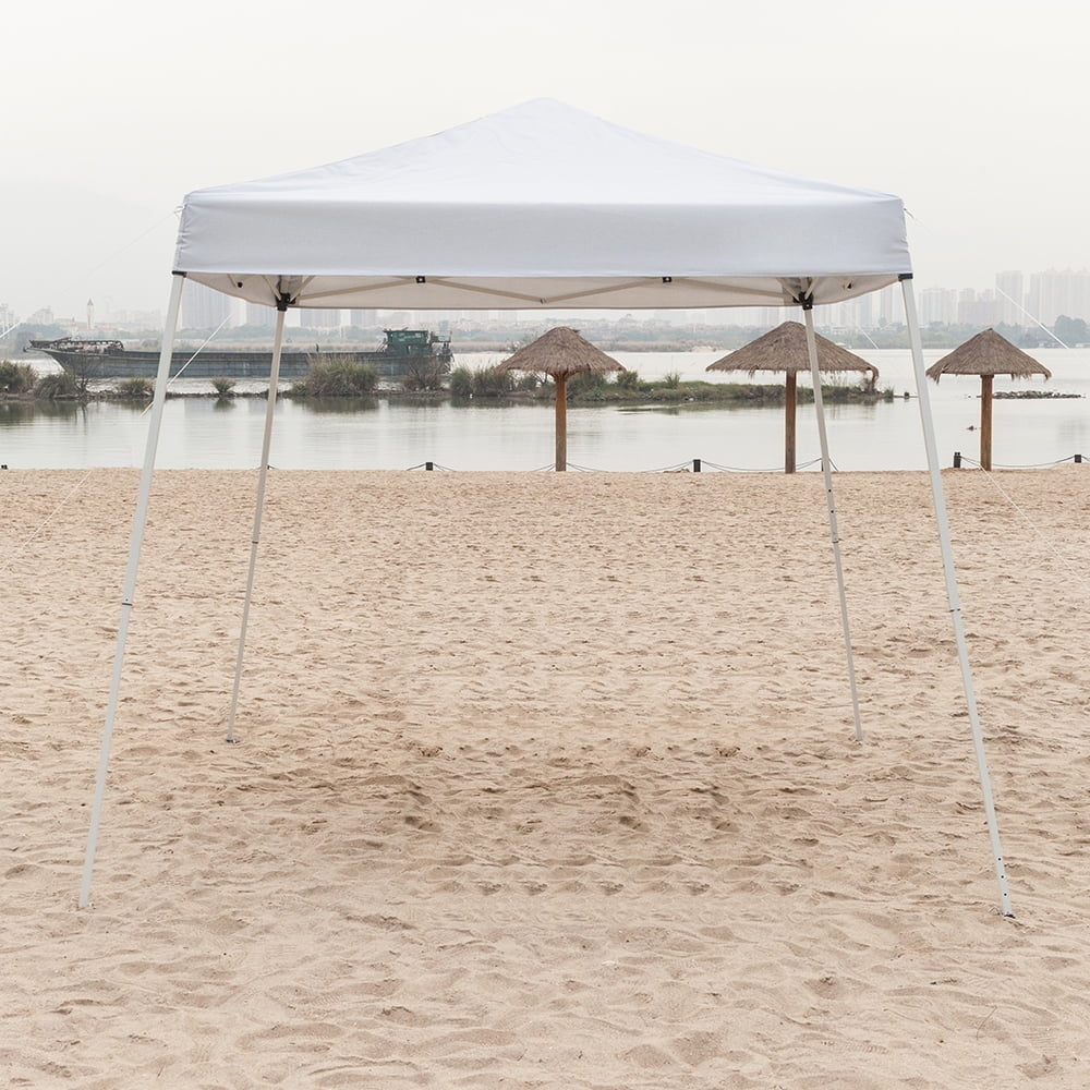 Hommoo 9.8 x 9.8 Wedding Party Tent Gazebo Canopy with Carry Bag for Outdoor Event Beach White Image 7