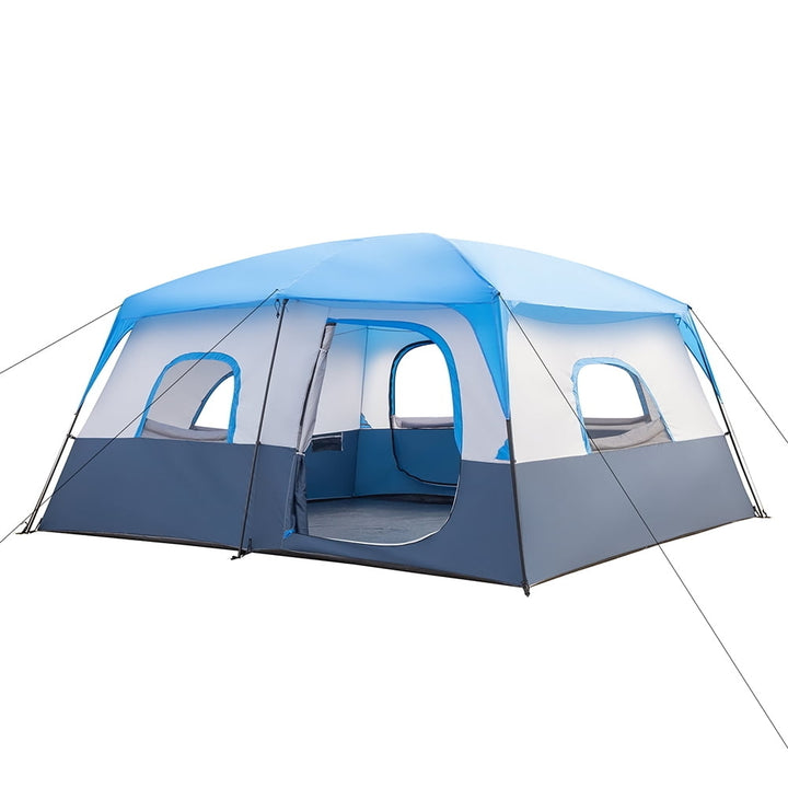 Hommoo Camping Beach Tent, Folding Tent, Polyester Cloth Fiberglass Poles Can Accommodate 14 People Camping Tent Dark Image 3