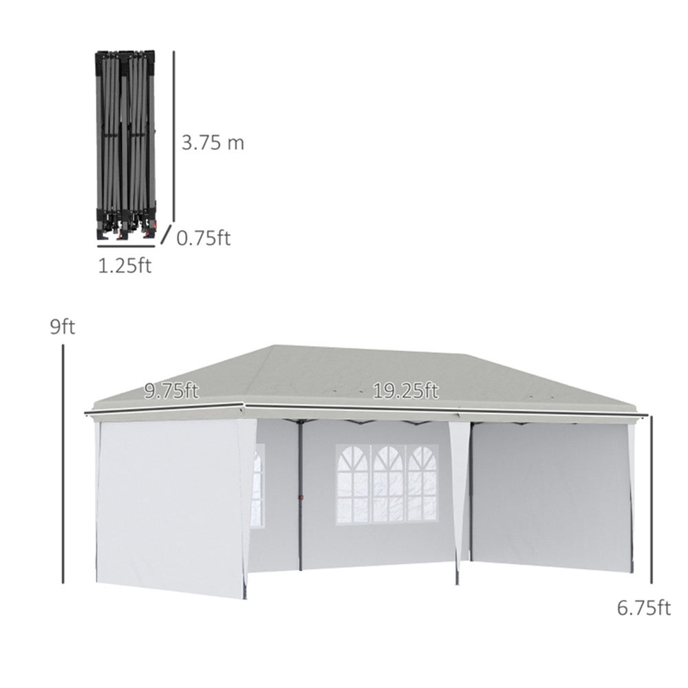 Hommoo Outdoor Gazebo Tent, Canopy Tent, Outdoor Sun Shade Shelter, 10 x 20 Pop Up Canopy party Tent with 4 Sidewalls , Image 2