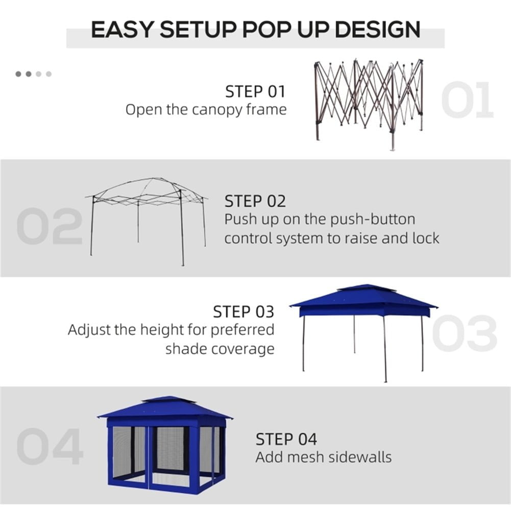 Hommoo Outdoor Gazebo Tent Replacement Top, Outdoor Sun Shade Shelter Replacement Top, Pop Up Canopy Tent Image 2