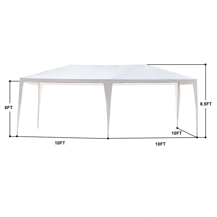 Hommoo 10 x 20 Waterproof Outdoor Pavilion Tent with 4 Removable Walls, Heavy duty White Canopy Image 4