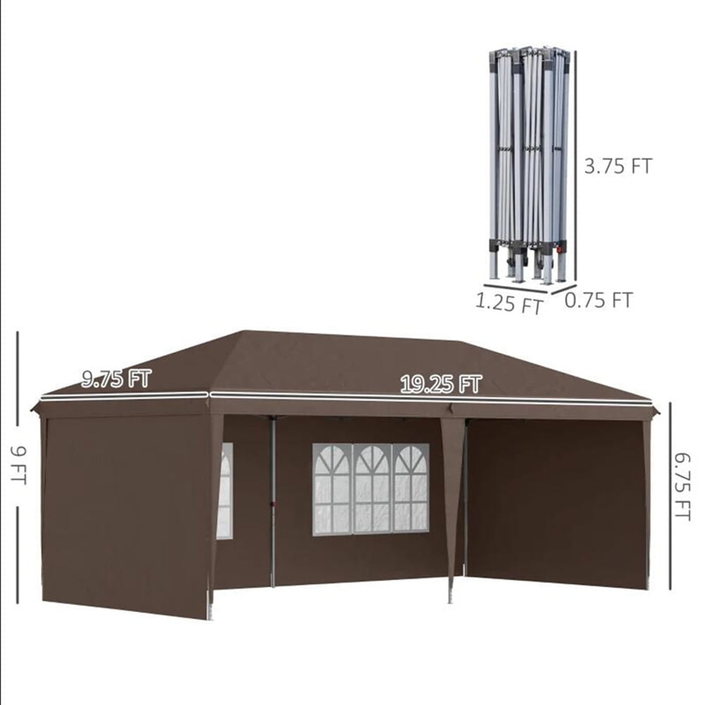 Hommoo Outdoor Gazebo Tent, Canopy Tent, Outdoor Sun Shade Shelter, Pop Up Canopy party Tent with 4 Sidewalls 10 x 20 , Image 3