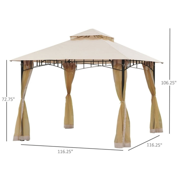 Hommoo Outdoor Gazebo Tent, Canopy Tent, Outdoor Sun Shade Shelter, 10ft x 10ft Outdoor Patio Gazebo Canopy Tent Image 4