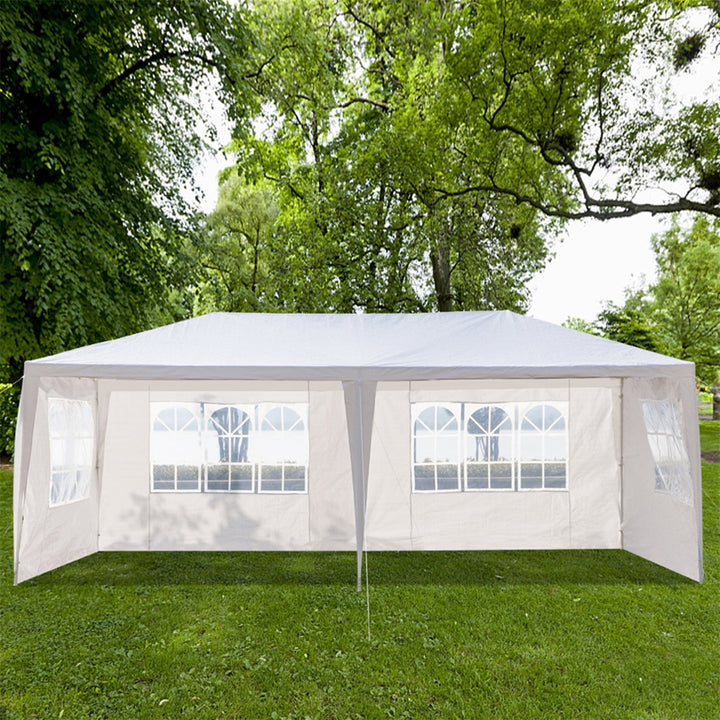 Hommoo 3 x 6M Sun Protection Gazebo Waterproof Tent, Four Sides Tent with Spiral Tubes for Household Wedding Party Image 1