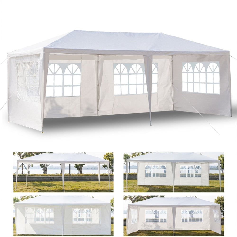 Hommoo 3 x 6M Sun Protection Gazebo Waterproof Tent, Four Sides Tent with Spiral Tubes for Household Wedding Party Image 2