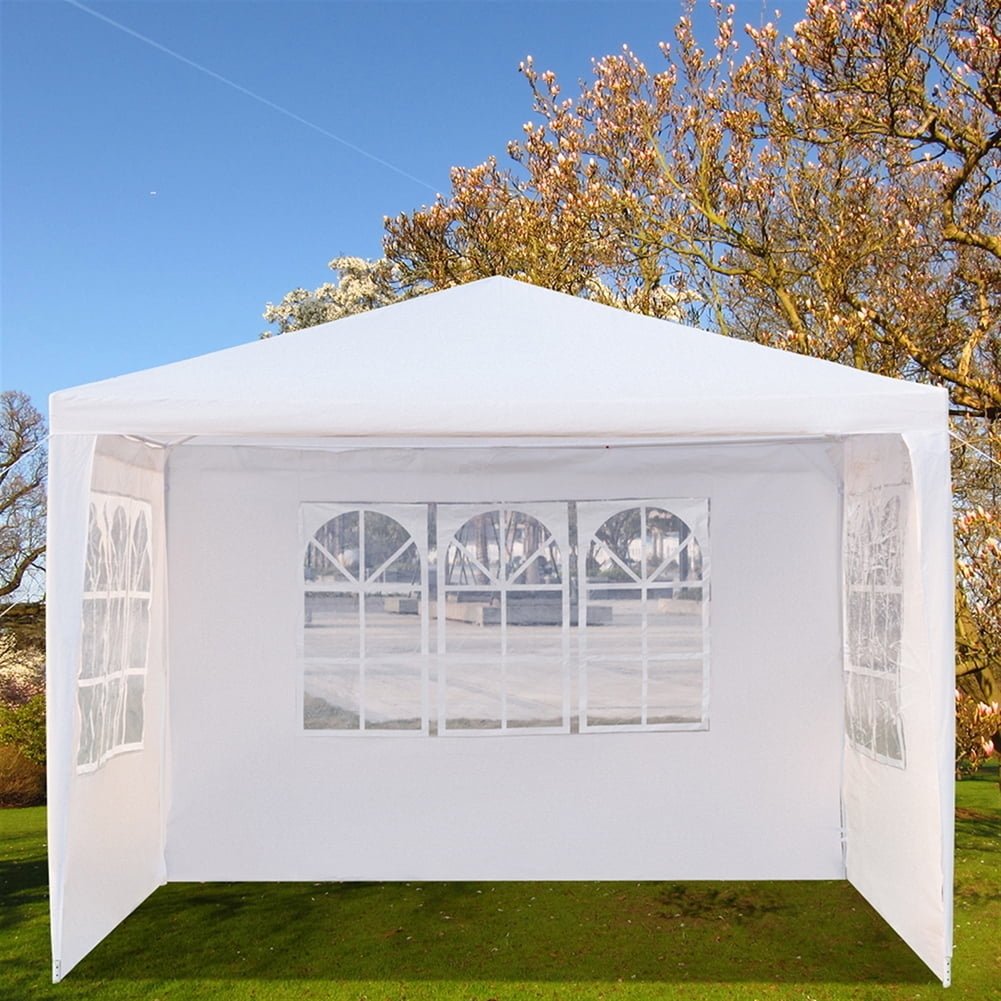 Hommoo Outdoor Gazebo Tent, Canopy Tent, Outdoor Sun Shade Shelter, 3 x 3m Three Sides Waterproof Tent with Spiral Tubes Image 3