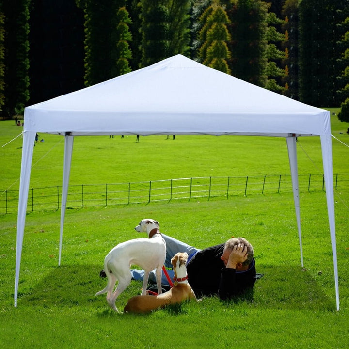 Hommoo 10x10 Outdoor Tent Canopy for Parties, Portable Folding Tailgate Ten, Waterproof Tent Canopy, White Image 1