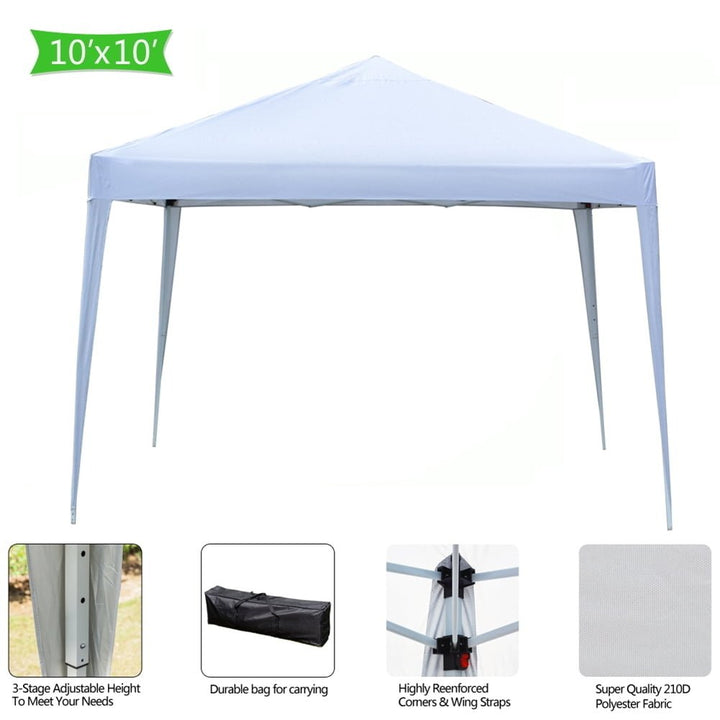 Hommoo 10x10 Outdoor Tent Canopy for Parties, Portable Folding Tailgate Ten, Waterproof Tent Canopy, White Image 4