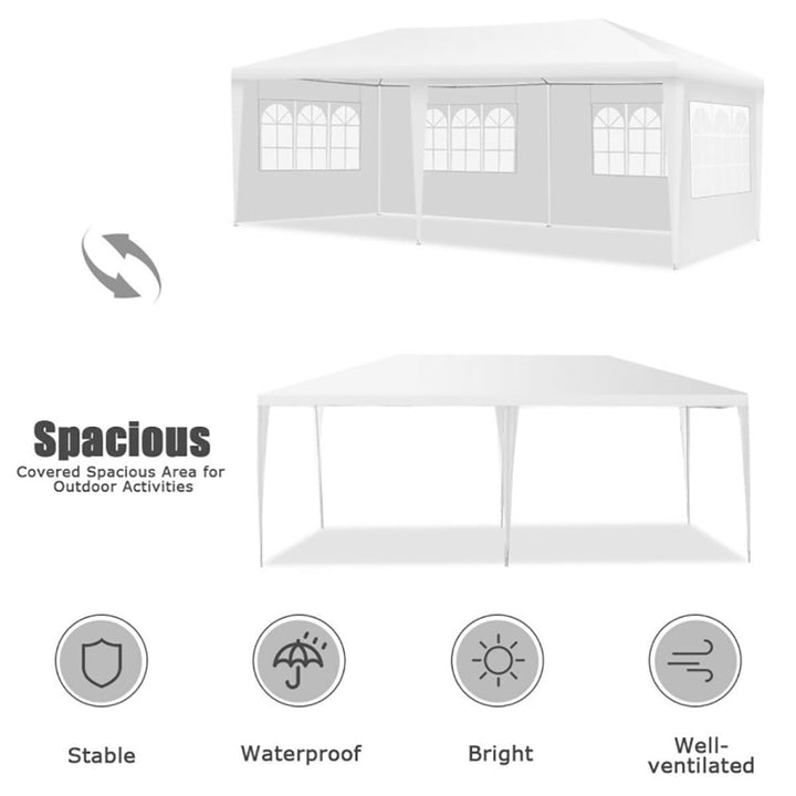 Hommoo 10 x 20 Feet Outdoor Party Wedding Canopy Tent with Removable Walls and Carry Bag,for Outside Party Image 5