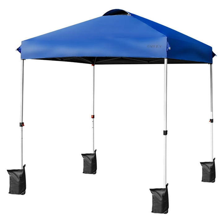 Hommoo 6.6 x 6.6 Feet Outdoor Pop Up Camping Canopy Tent with Roller Bag-Blue,for Outside Party Waterproof Tent Image 1