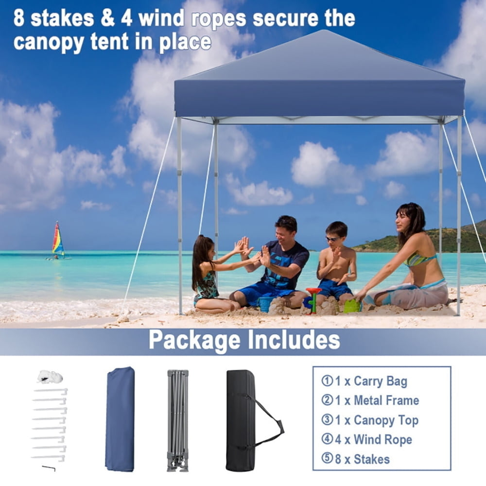 Hommoo 6.6 x 6.6 Feet Outdoor Pop-up Canopy Tent with UPF 50+ Sun Protection-Blue,for Outside Party Waterproof Tent Image 3