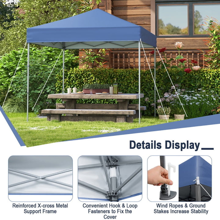 Hommoo 6.6 x 6.6 Feet Outdoor Pop-up Canopy Tent with UPF 50+ Sun Protection-Blue,for Outside Party Waterproof Tent Image 4