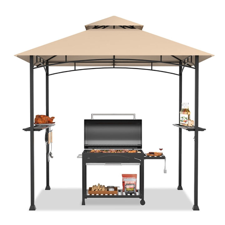 Hommoo 8 x 5 Feet 2-Tier BBQ Grill Gazebo Barbecue Canopy, Outdoor Gazebo Wedding Party Tent Canopy Tent for Outside Image 6