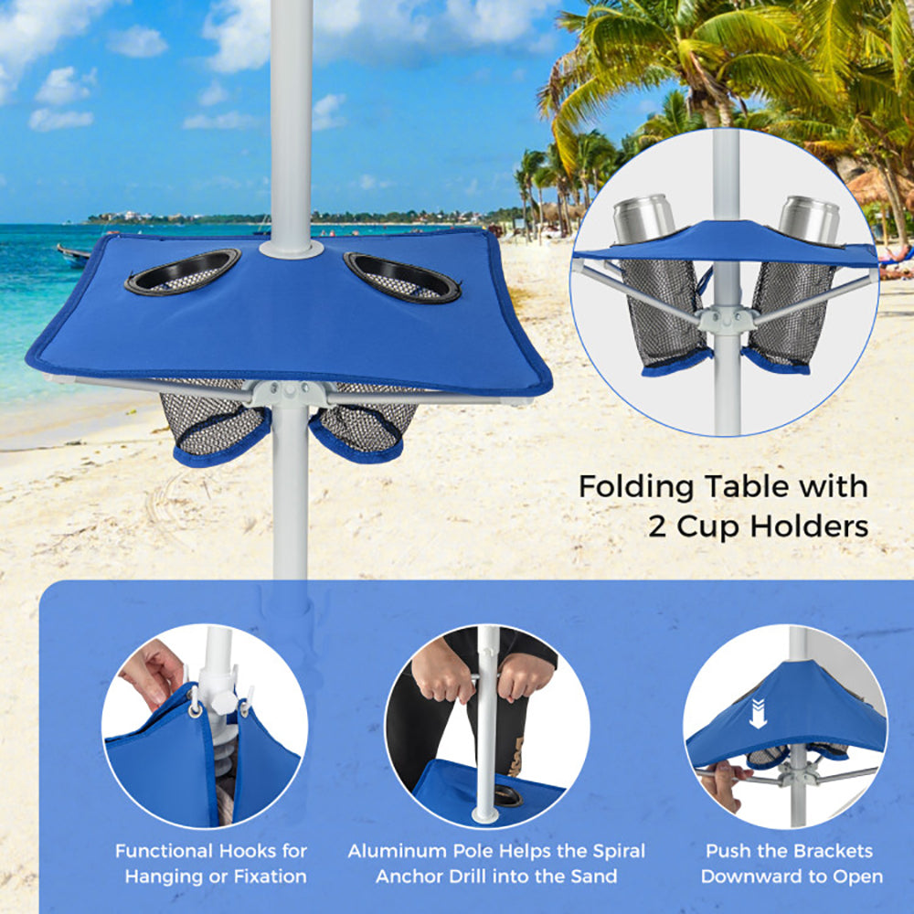 Hommoo Beach Canopy Tent with Detachable Sidewall and Folding Table-Blue,for Outside Party Waterproof Tent Image 2