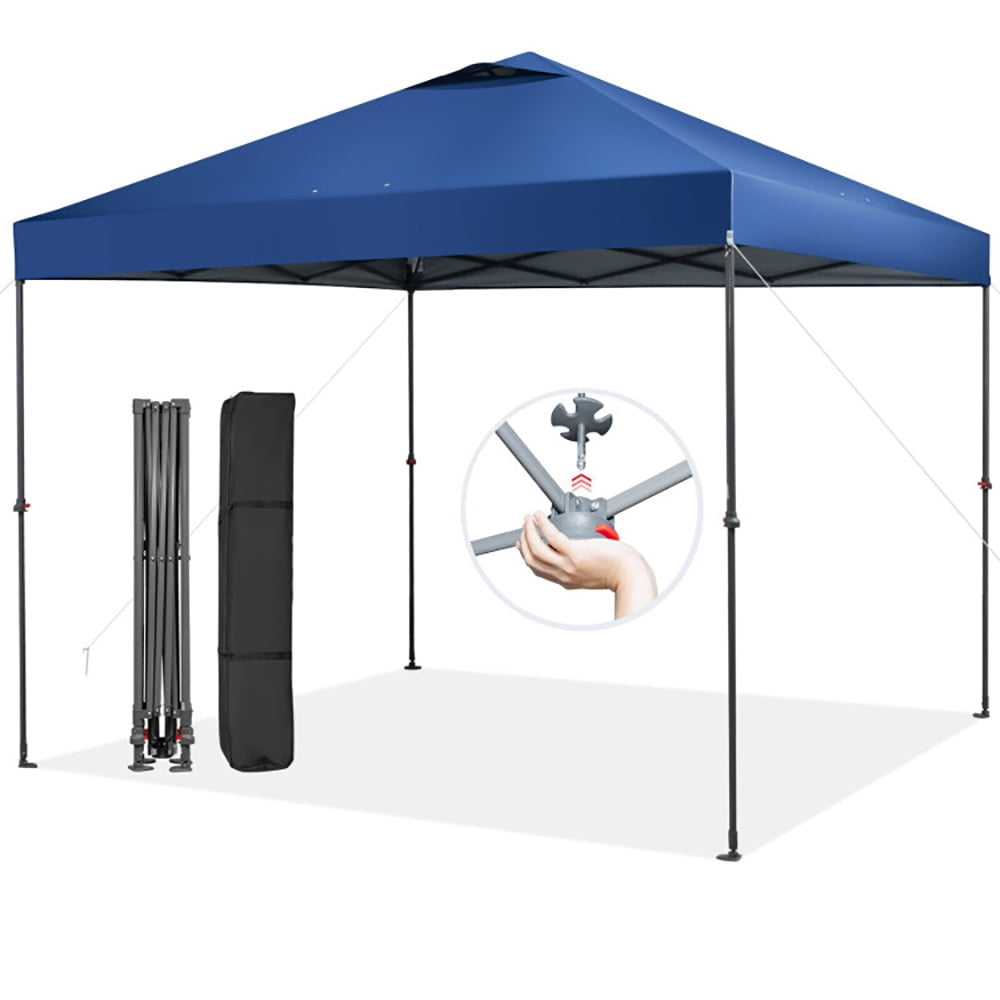 Hommoo 10 x 10 Feet Foldable Outdoor Instant Pop-up Canopy with Carry Bag-Blue,for Outside Party Waterproof Tent Image 1