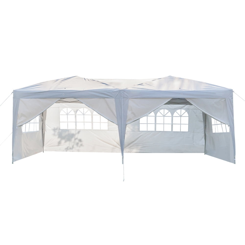 Hommoo 10x20 Outdoor Tent Canopy, Four Windows Practical Waterproof Folding Tent, White Image 6