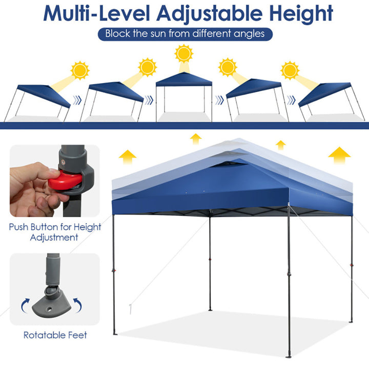 Hommoo 10 x 10 Feet Foldable Outdoor Instant Pop-up Canopy with Carry Bag-Blue,for Outside Party Waterproof Tent Image 3