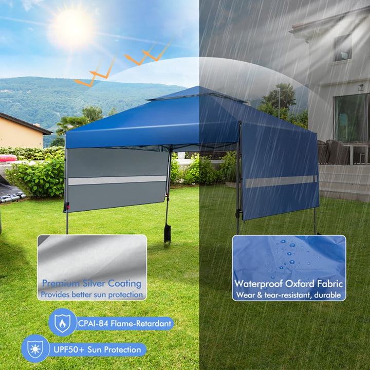 Hommoo 10 x 17.6 Feet Outdoor Instant Pop-up Canopy Tent with Dual Half Awnings-Blue,for Outside Party Waterproof Tent Image 3