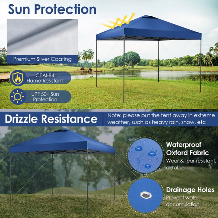 Hommoo 10 x 10 Feet Foldable Outdoor Instant Pop-up Canopy with Carry Bag-Blue,for Outside Party Waterproof Tent Image 4