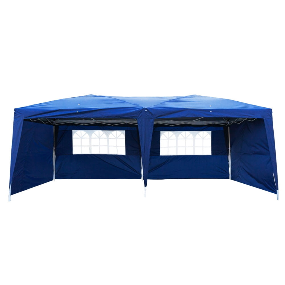 Hommoo 10x20 Outdoor Tent Canopy, Two Windows Practical Waterproof Folding Tent, Blue Image 5