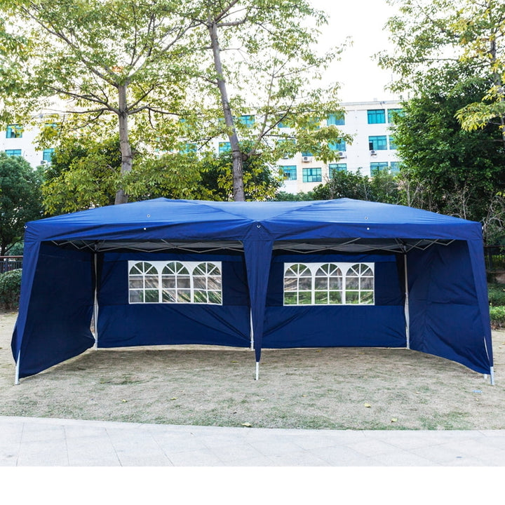 Hommoo 10x20 Outdoor Tent Canopy, Two Windows Practical Waterproof Folding Tent, Blue Image 7