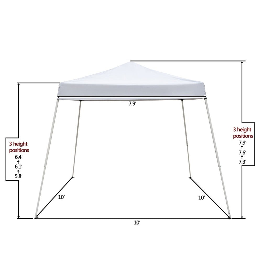 Outdoor Pop up Canopy 10x10 Tent, Patio Portable Commercial Canopies Shelter Heavy Duty Legs Folding Shed White Image 2