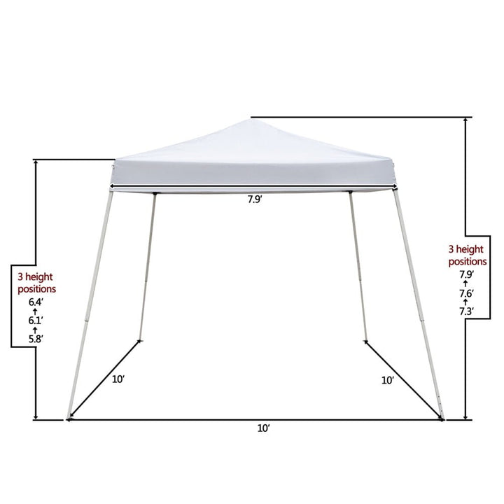 Outdoor Pop up Canopy 10x10 Tent, Patio Portable Commercial Canopies Shelter Heavy Duty Legs Folding Shed White Image 2