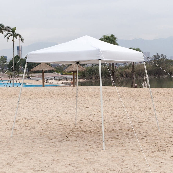 Outdoor Pop up Canopy 10x10 Tent, Patio Portable Commercial Canopies Shelter Heavy Duty Legs Folding Shed White Image 7