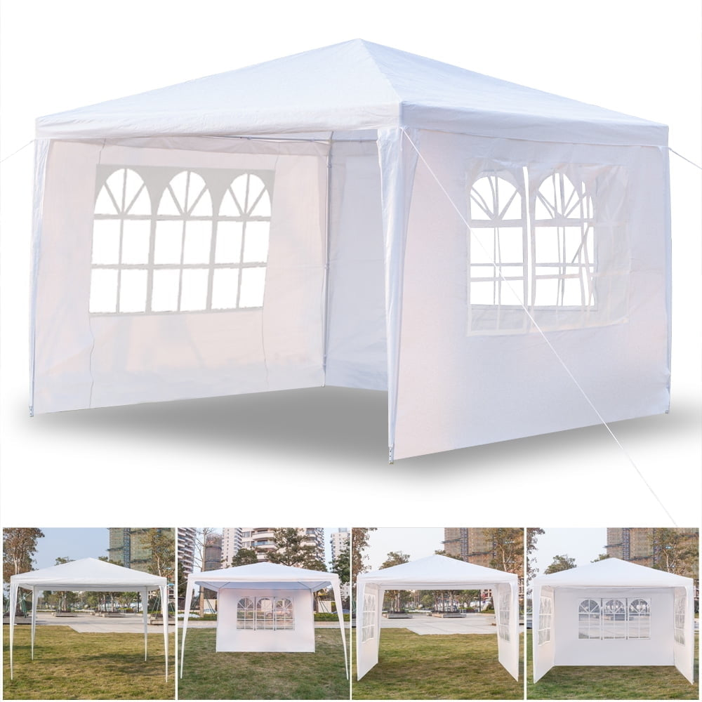 10 x 10 Easy Set-up Canopy Tent Commercial Instant Tents Market stall with 3 Removable Sidewalls and Portable Bag Image 1