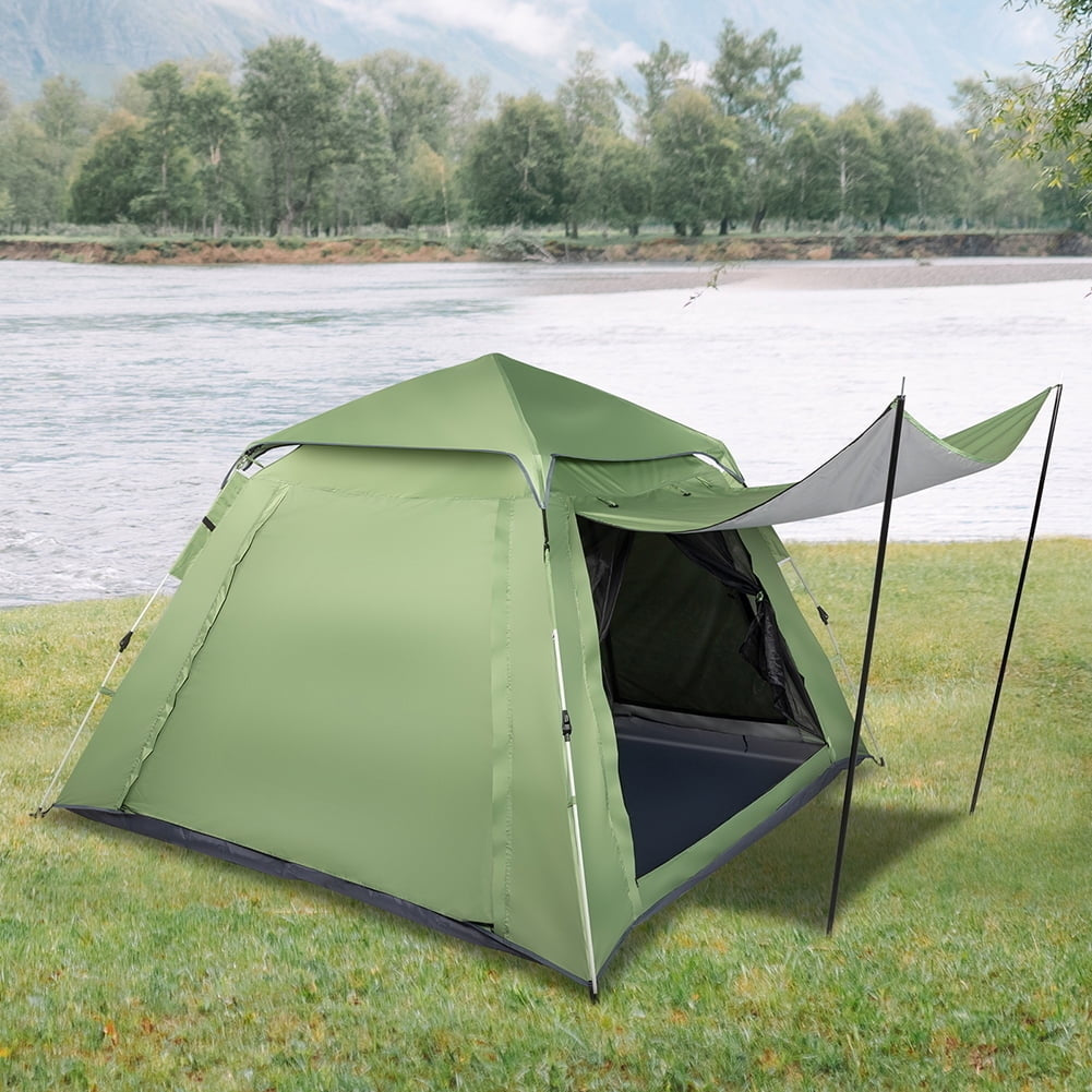 Hommoo Camping Beach Tent, Folding Tent, 240240150cm Spring Quick Open Four-Person Family Tent Camping Tent Green Image 1