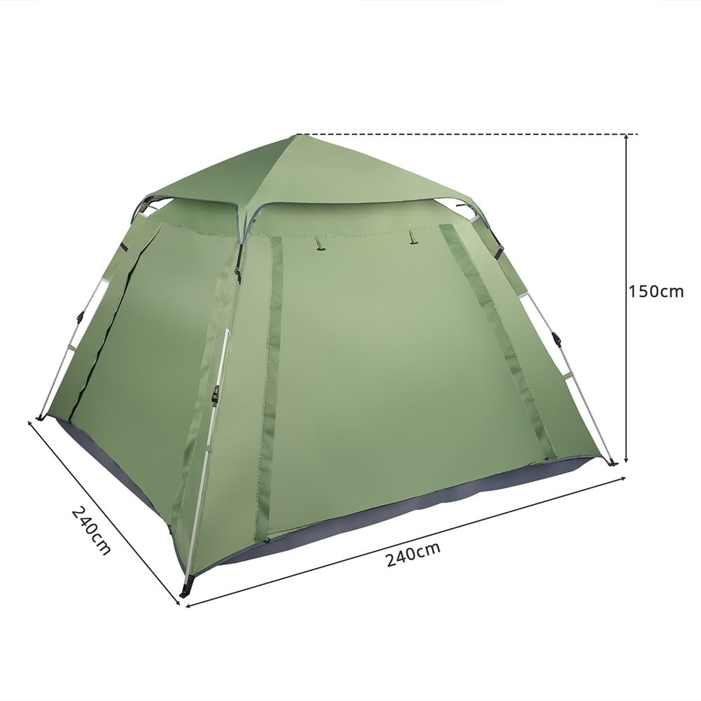 Hommoo Camping Beach Tent, Folding Tent, 240240150cm Spring Quick Open Four-Person Family Tent Camping Tent Green Image 3