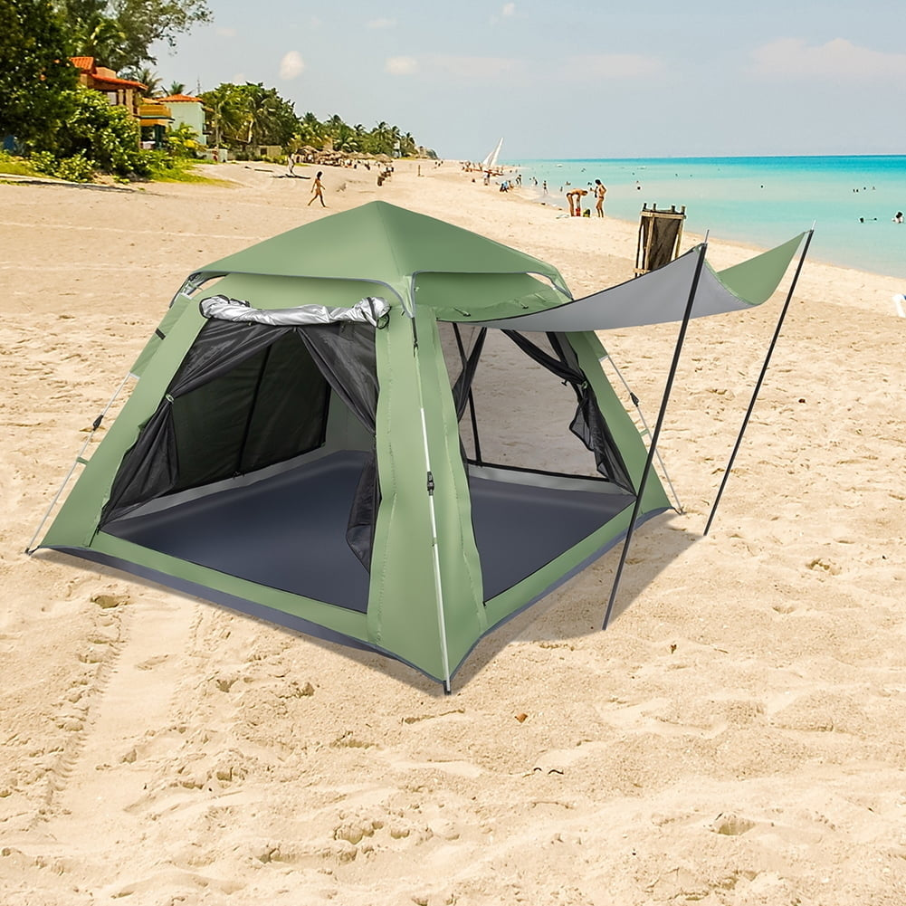 Hommoo Camping Beach Tent, Folding Tent, 240240150cm Spring Quick Open Four-Person Family Tent Camping Tent Green Image 6