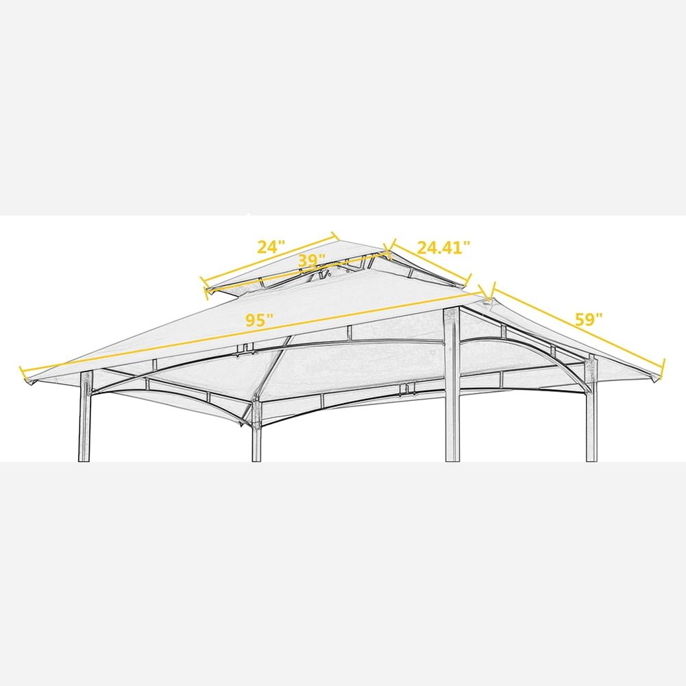 Hommoo Outdoor Gazebo Tent Replacement Top, 8x5Ft Grill Gazebo Replacement Canopy,Double Tiered BBQ Tent Roof Top Image 1