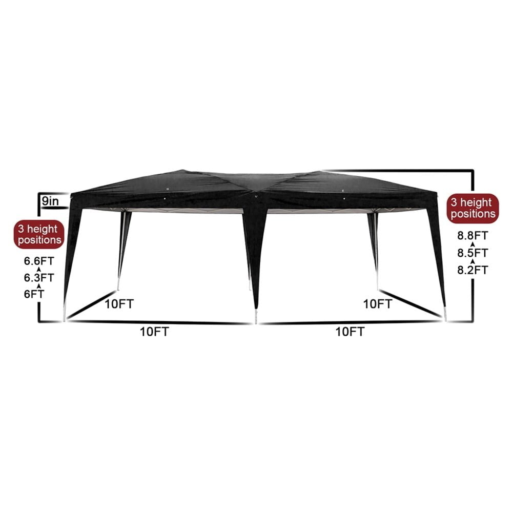 10x20ft Pop Up Canopy Outdoor Patio Portable Folding Instant Lightweight Gazebo Shade Tent w/4 Sidewalls, Carrying Bag Image 2