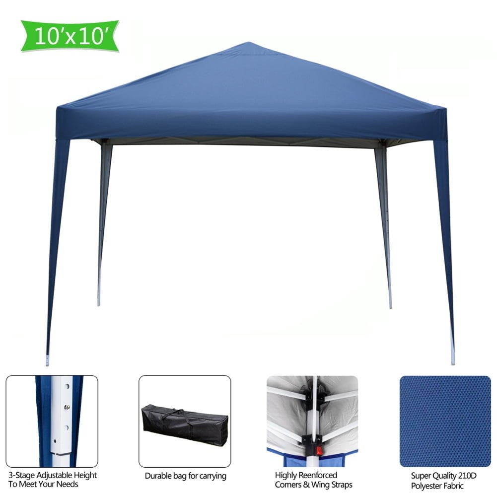 Hommoo 10x10 Outdoor Tent Canopy for Parties, Portable Folding Tailgate Ten, Outside Party Waterproof Tent, Blue Image 4