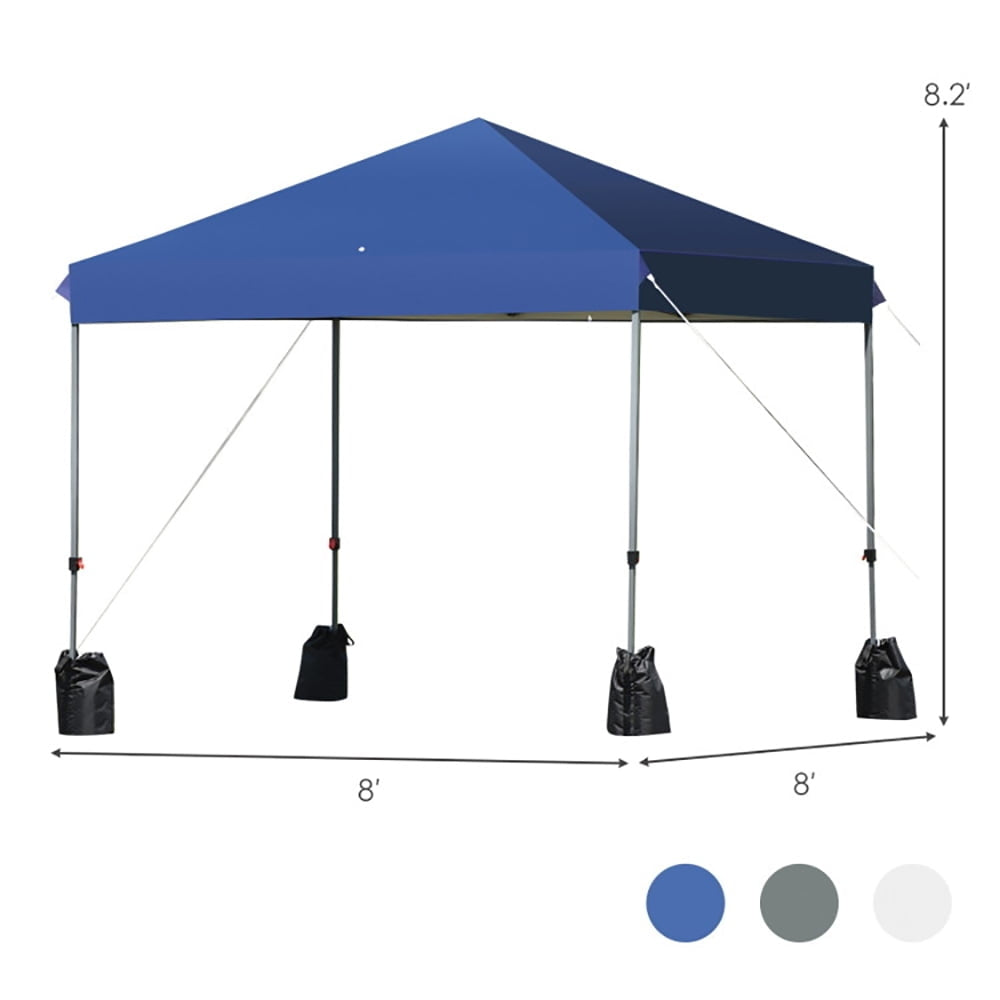 Hommoo 8 x8 Outdoor Pop up Canopy Tent w/Roller Bag-Blue, Outdoor Gazebo Wedding Party Tent Canopy Tent for Outside Image 6