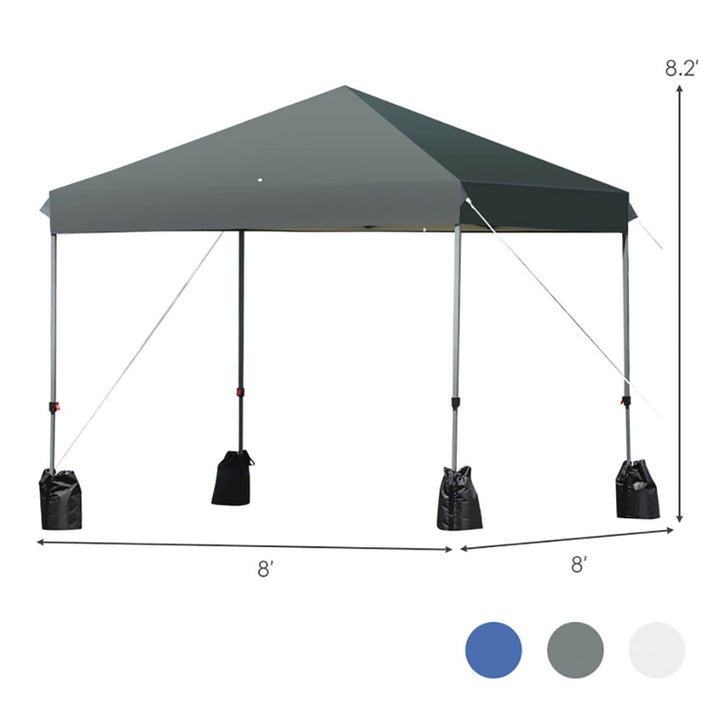 Hommoo 8 x8 Outdoor Pop up Canopy Tent w/Roller Bag-Gray, Outdoor Gazebo Wedding Party Tent Canopy Tent for Outside Image 7