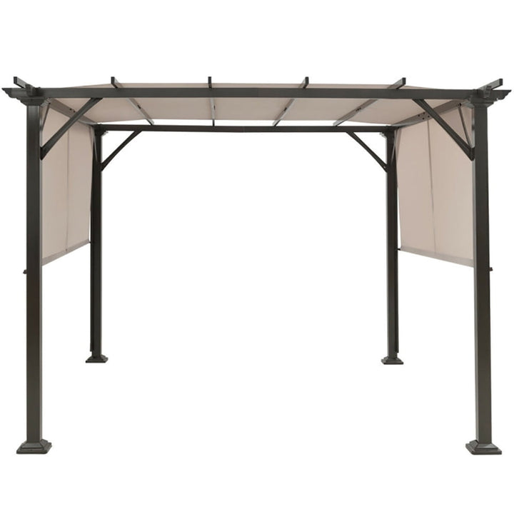 Hommoo 10 x 10 Feet Metal Frame Patio Furniture Shelter-Beige,for Outside Party Waterproof Tent Image 1