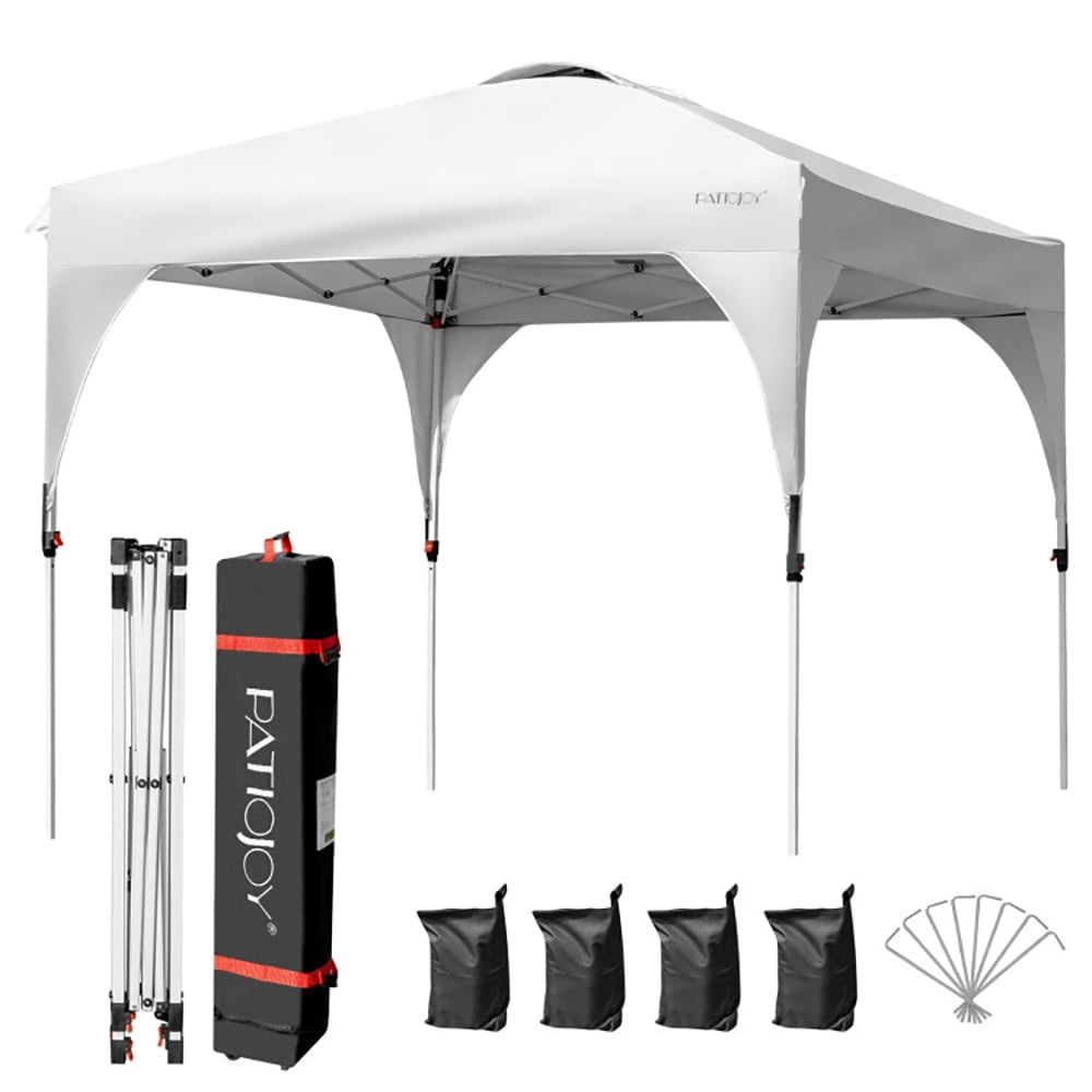 Hommoo 10 x 10 Feet Outdoor Pop-up Camping Canopy Tent with Roller Bag-White,for Outside Party Waterproof Tent Image 5