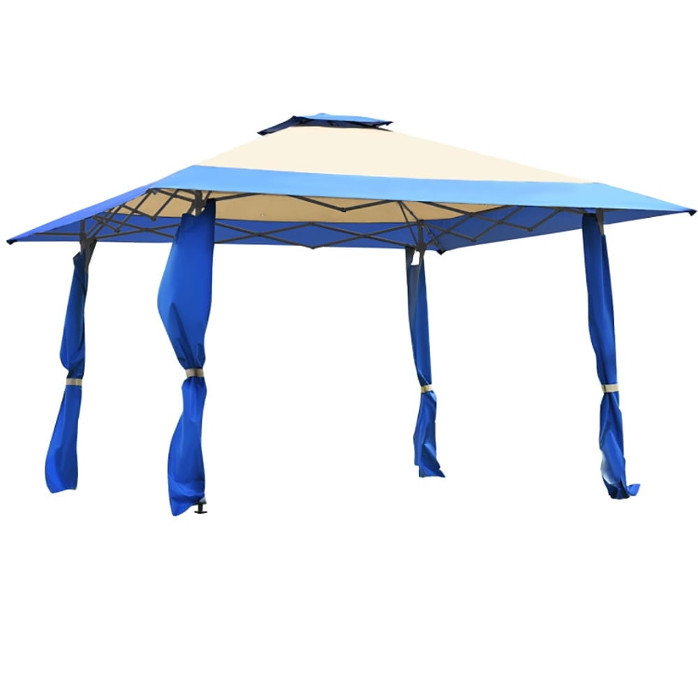 Hommoo 13 Feet x 13 Feet Pop Up Canopy Tent Instant Outdoor Folding Canopy Shelter-Blue,for Outside Party Waterproof Image 2